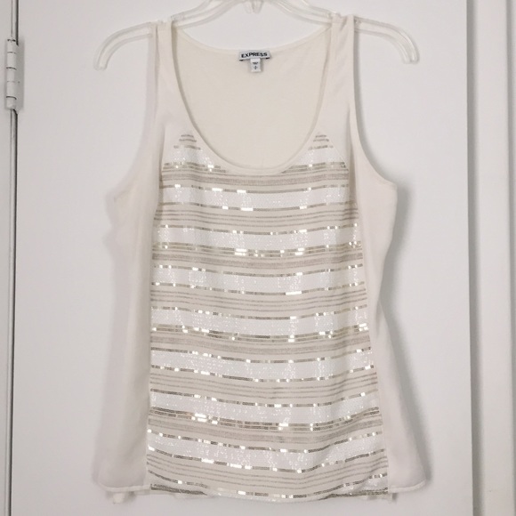 White Sequined Tank Top