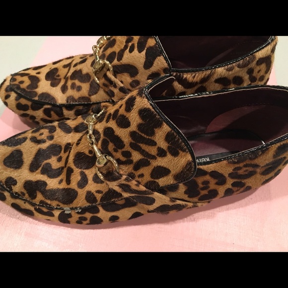 Kensie pony hair leopard loafers