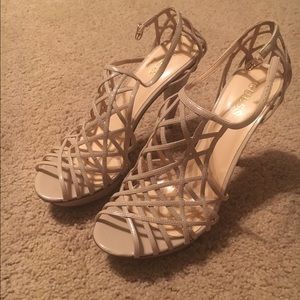 Guess Beige Cage Sandals Size 8.5