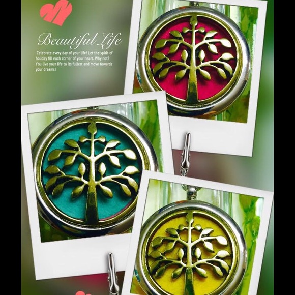 Antique tree off life essential oil necklace