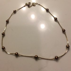 Beaded gold necklace