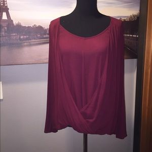 Graceful burgundy draped Ella Moss top