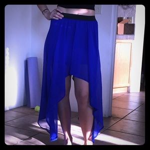 Bright Blue High Low Skirt