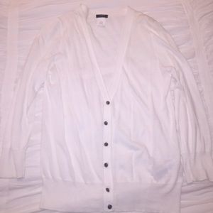 J. Crew white cotton v-neck cardigan