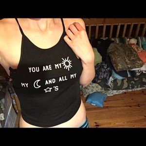 Crop top.  First time wearing it to show picture.