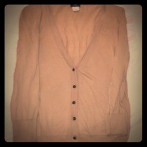 J. Crew cotton v-neck cardigan in tan
