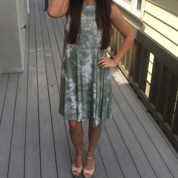 Green tie dye Sadie & Sage dress - Picture 4 of 5