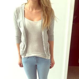 Aerie light gray fitted cardigan, quarter length!