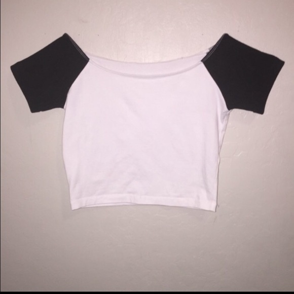 White and black crop top