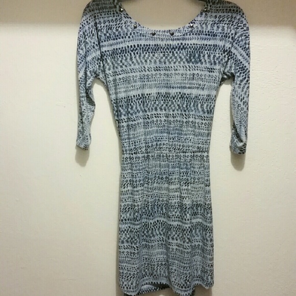 GUESS bright blue and white quarter-sleeved dress