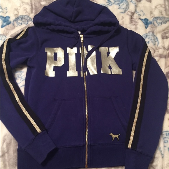 Blue and Gold PINK ZIP UP