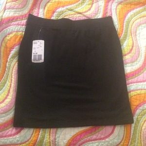 Black Cotton Stretch Pencil Mini Skirt
