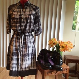 silk button-down dress