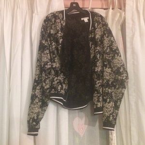 Floral Thin Bomber Jacket