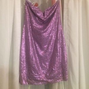 Strapless Purple Sequin Party Minidress