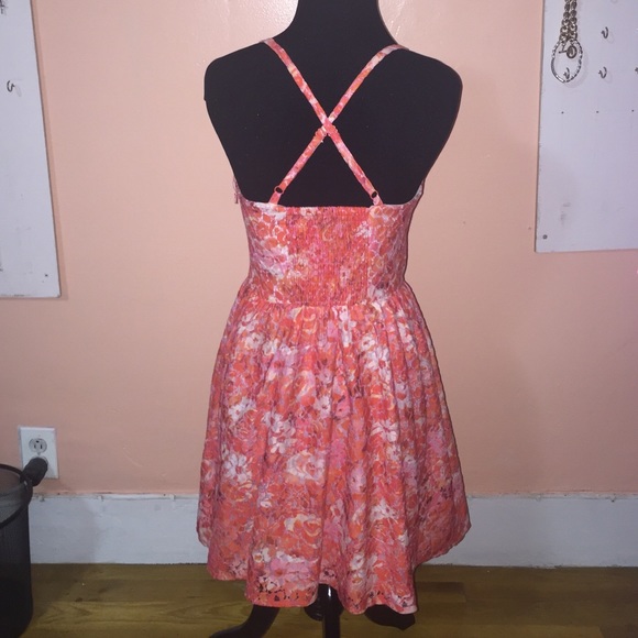 NWOT Lacy coral floral summer dress - Picture 2 of 3