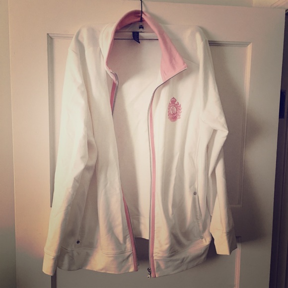 White and pink jacket