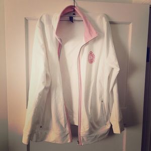 White and pink jacket