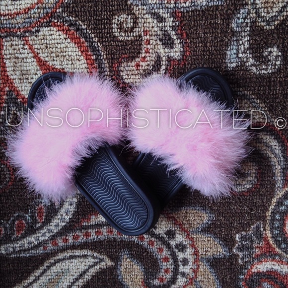 Fur Slides Baby Pink