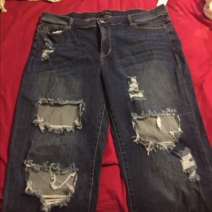 Destroyed denim jeans