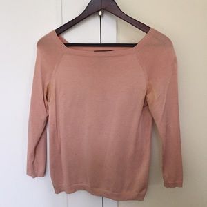 DKNY peach boatneck Silk top, XS