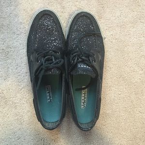 Black sparkle sperry's