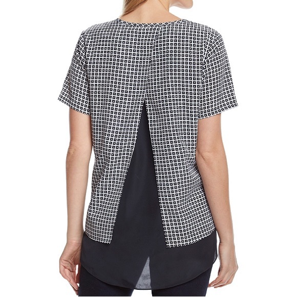 MICHAEL Michael Kors Navy Split Back Top - Picture 2 of 4