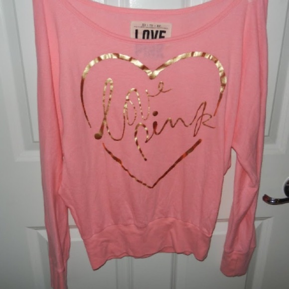 VS PINK Long Sleeve Love Pink Tee