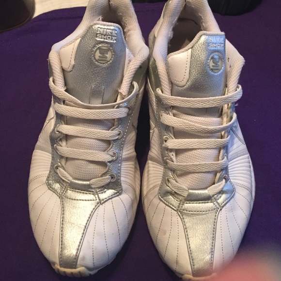 White Nike Shoxs