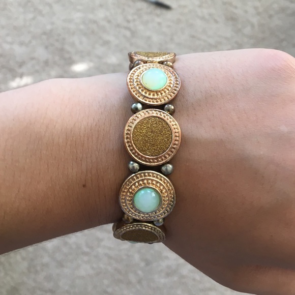 Charming Charlie: Teal and Gold Bracelet