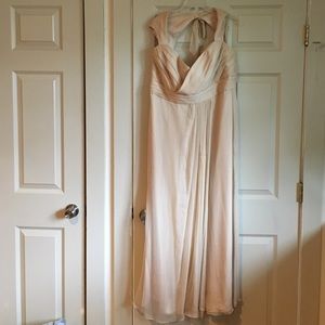 Amsale bridesmaid dress in vanilla