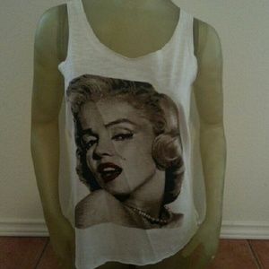 Marilyn Monroe white Tank Top 32 inch chest Small