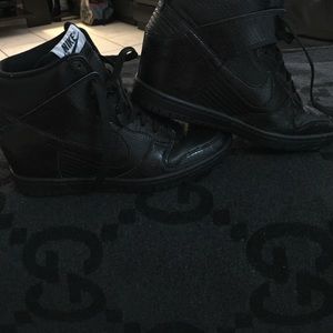 Black snakeskin leather dunks 7