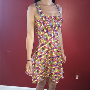 Adorable autism awareness puzzle dress Handcrafted
