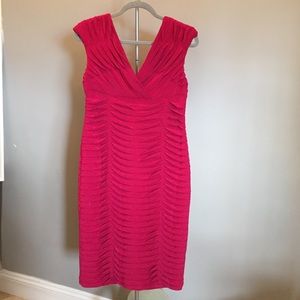 Adrianna Papell hot pink sleeveless dress