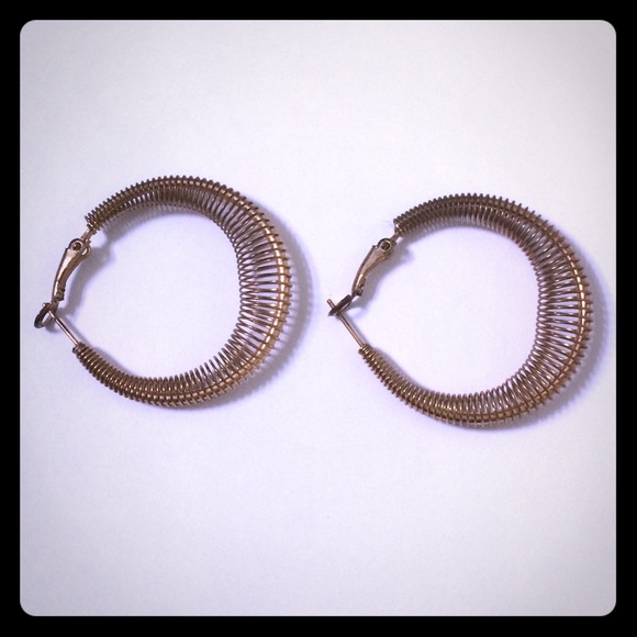 Spring Coil Hoop Statement Earrings