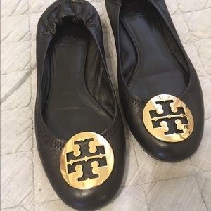 Tory Burch Reva Black Flats Size 7.5