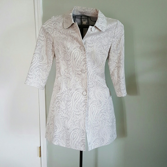 Silver and gray brocade coat