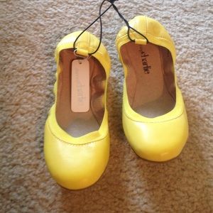 Yellow charming Charlie flats NWT