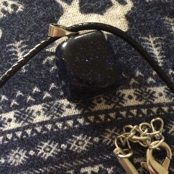 GORGEOUS blue Goldstone adjustable necklace