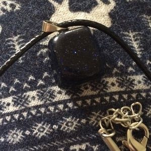 GORGEOUS blue Goldstone adjustable necklace