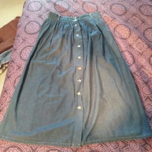 Vintage full button front midi skirt