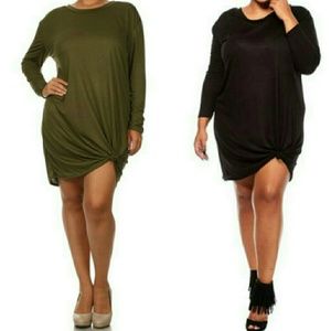 Black Front Knot Dress