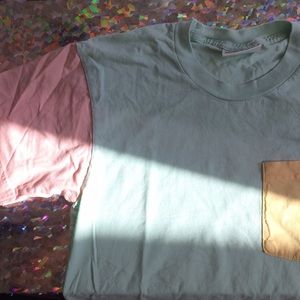 AA American Apparel pastel color block tee shirt