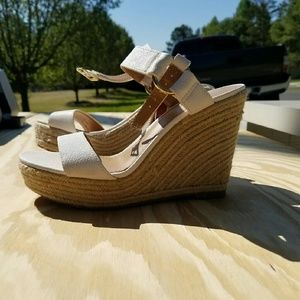Brand new white Merona wedges