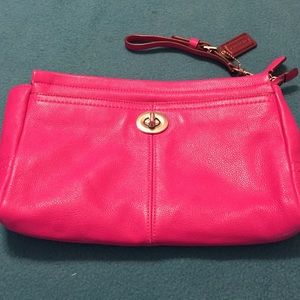 Coach pink clutch wrist bag-minimal use