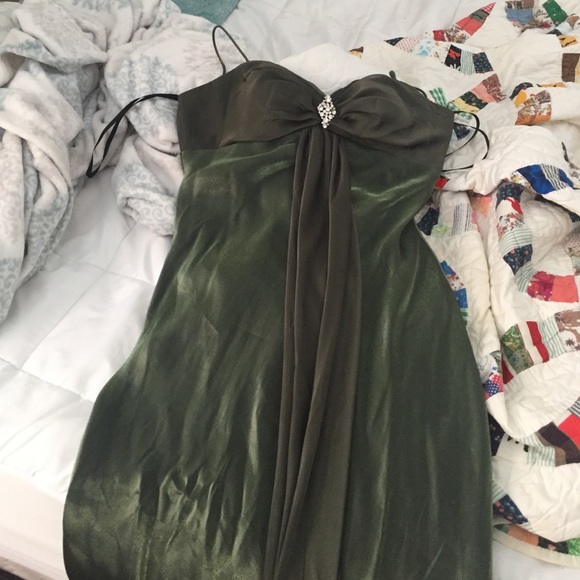 Long Dark Green Prom Dress