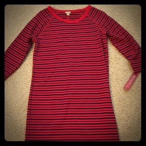 Never worn Merona cotton red/navy blue shift dress Never worn Merona cotton red/navy blue shift dress