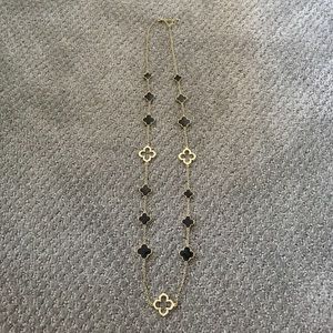 Gold and black long necklace! Never worn!