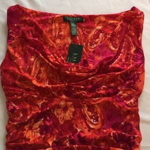 Lauren Hotel Du Cap multi-color floral swirl dress